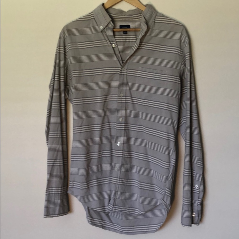 J Crew Button Up Shirt Grey M